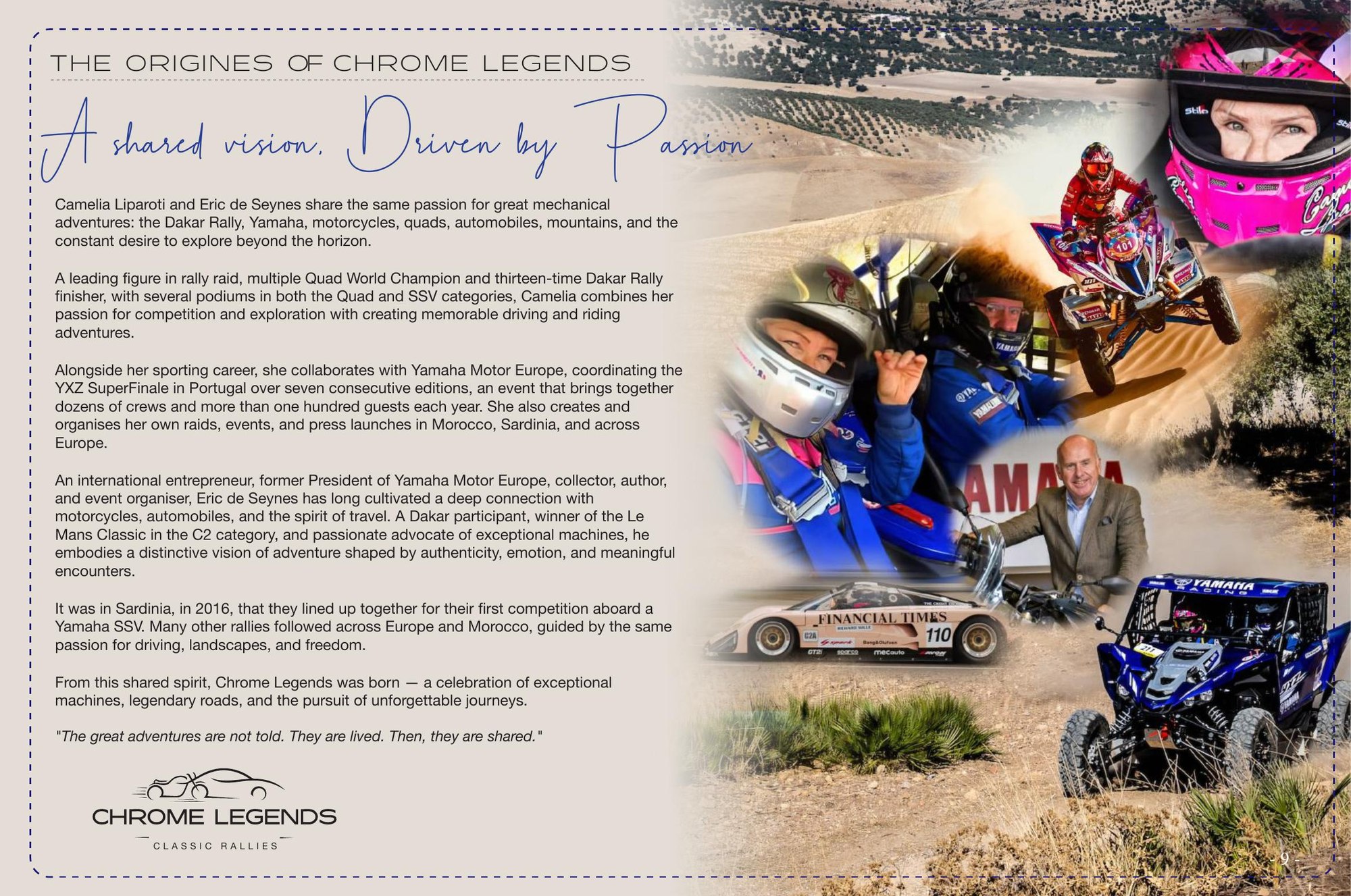 The Origines of Chrome Legends — Camelia Liparoti and Eric de Seynes, a shared vision driven by passion.