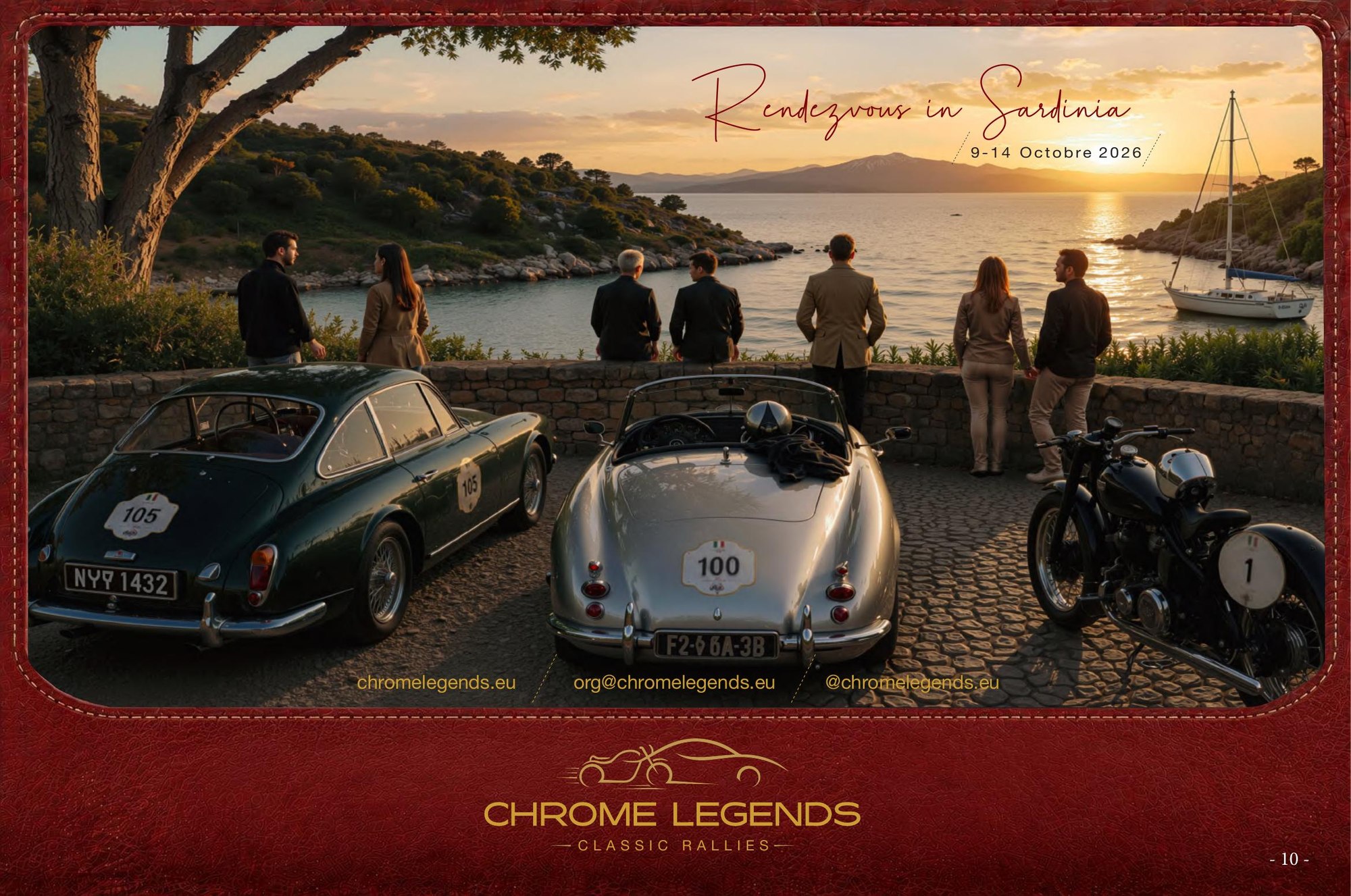 Rendezvous in Sardinia — 9 to 14 October 2026. chromelegends.eu, org@chromelegends.eu, @chromelegends.eu